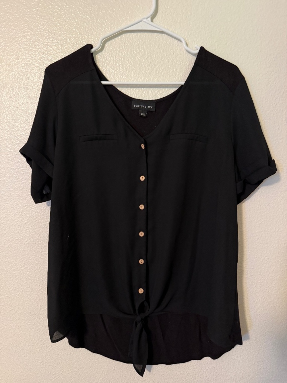Arden Tie Front Button Down Blouse